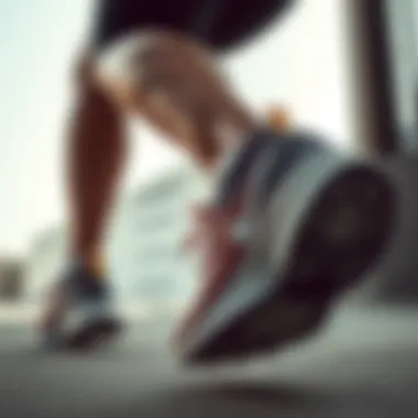 Dynamic shot of an athlete wearing Flyknit shoes while engaging in a high-intensity workout.