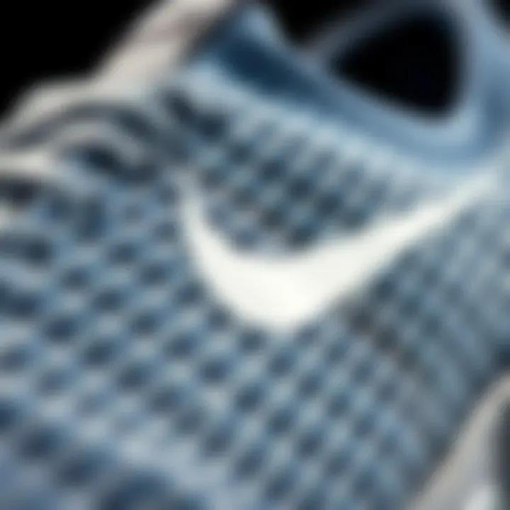 A close-up view of the innovative Flyknit material showcasing its texture and flexibility.