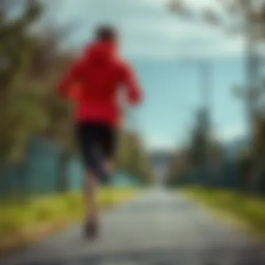 Runner practicing safe running techniques