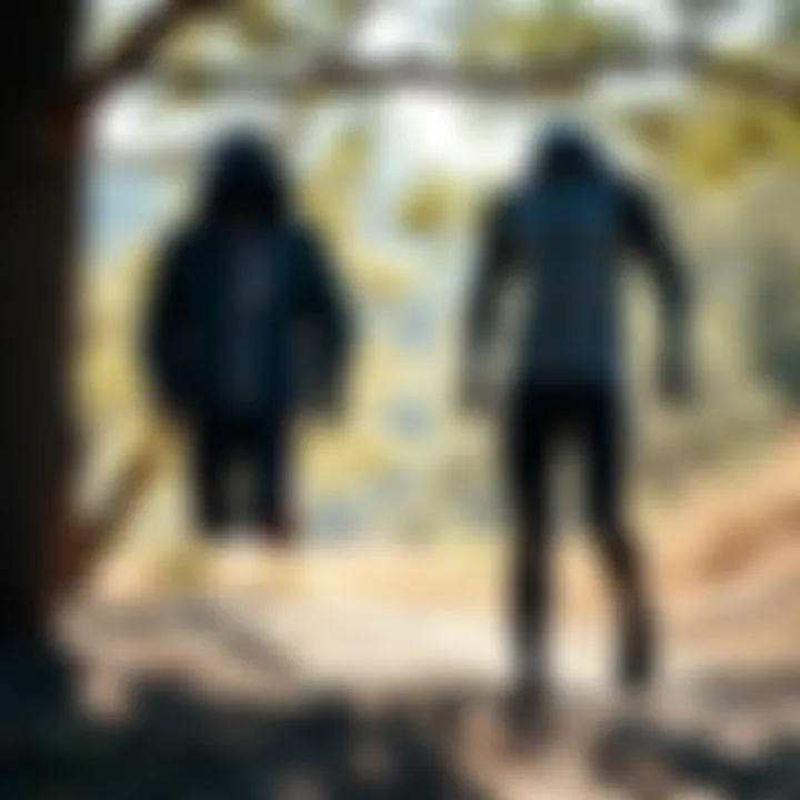 High-performance athletic gear displayed in a serene natural setting.