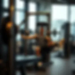 Inclined machine press in a modern gym setting