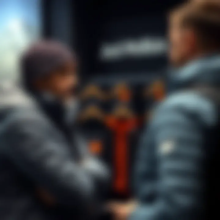 Customer engaging with a Jack Wolfskin sales representative