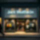 Exterior view of a Jack Wolfskin store showcasing outdoor apparel