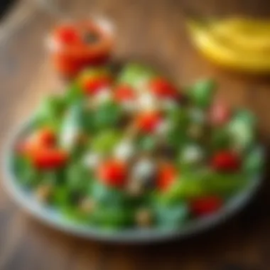 A delightful low-calorie salad featuring a variety of greens and toppings.