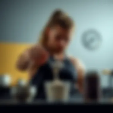 Measuring Protein for Optimal Nutrition A fitness enthusiast measuring protein powder for a shake