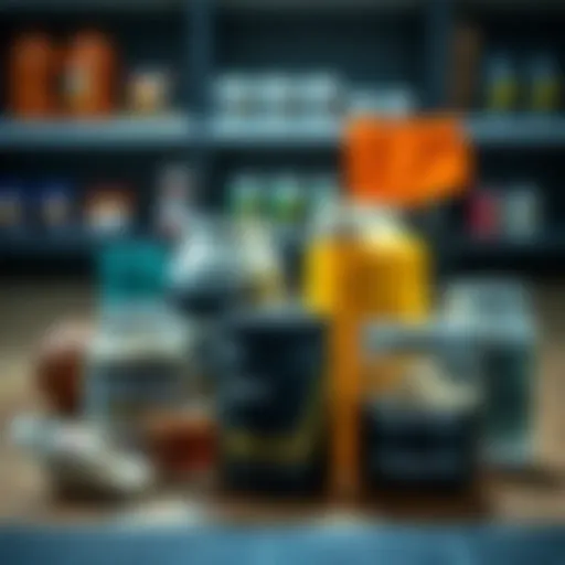 A variety of protein powders displayed in a clean environment