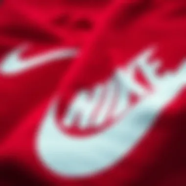 Nike Branding: Iconic Red and Black Close-up of Nike branding on red and black sports gear