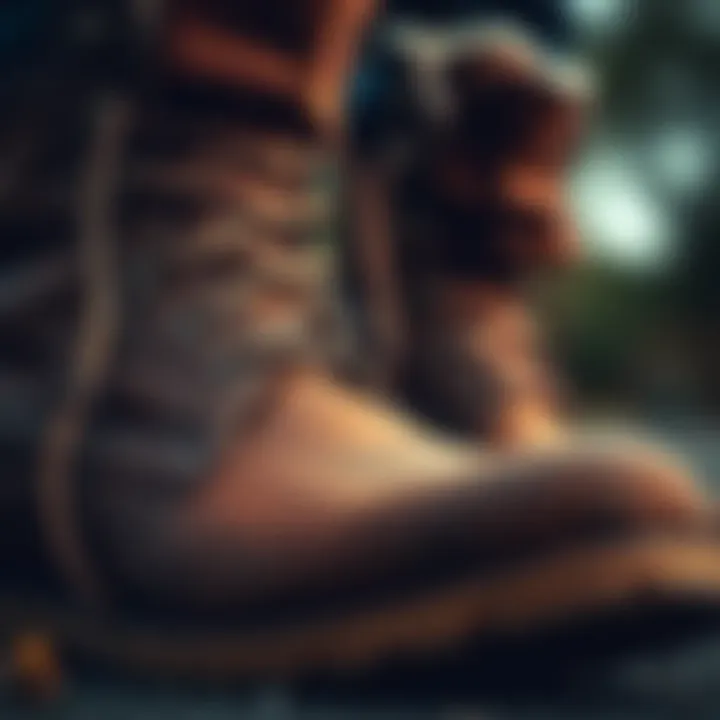Close-up of lumberjack boot design elements