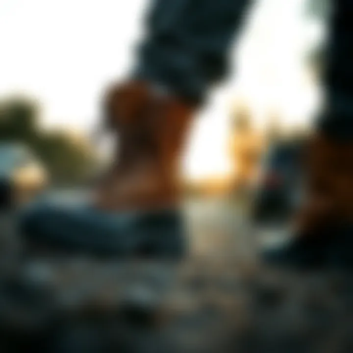 Close-up of the boots emphasizing their craftsmanship and materials.