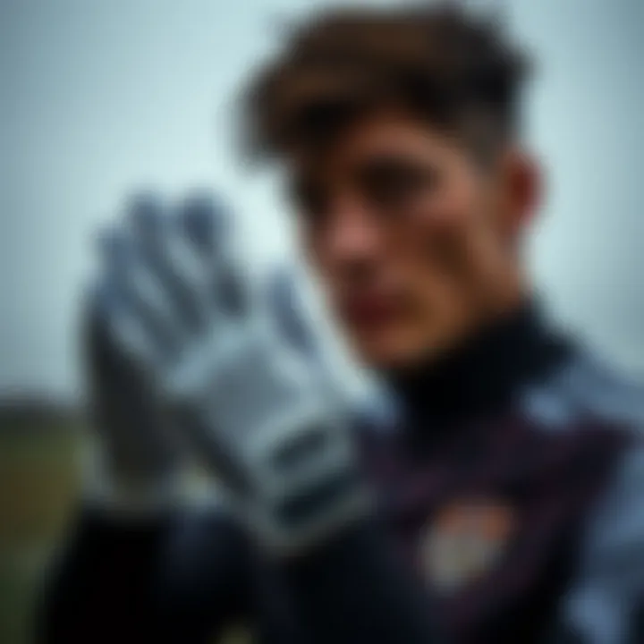 Stylish Football Attire with Muslera Gloves Stylish Muslera gloves paired with modern football attire