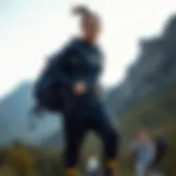 Dynamic outdoor athlete wearing National Geographic sweatpants