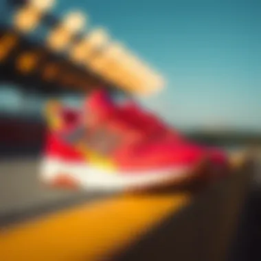 Vibrant Design of New Balance Children's Sneakers A pair of New Balance children's sneakers showcasing vibrant colors and innovative design.