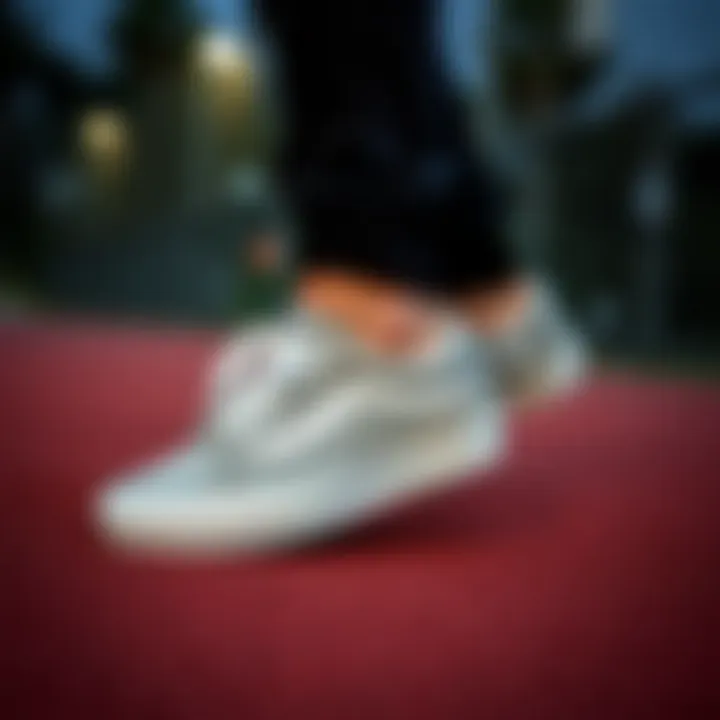 Sport Activity Featuring New Vans Footwear A person engaging in a sport while wearing Vans shoes