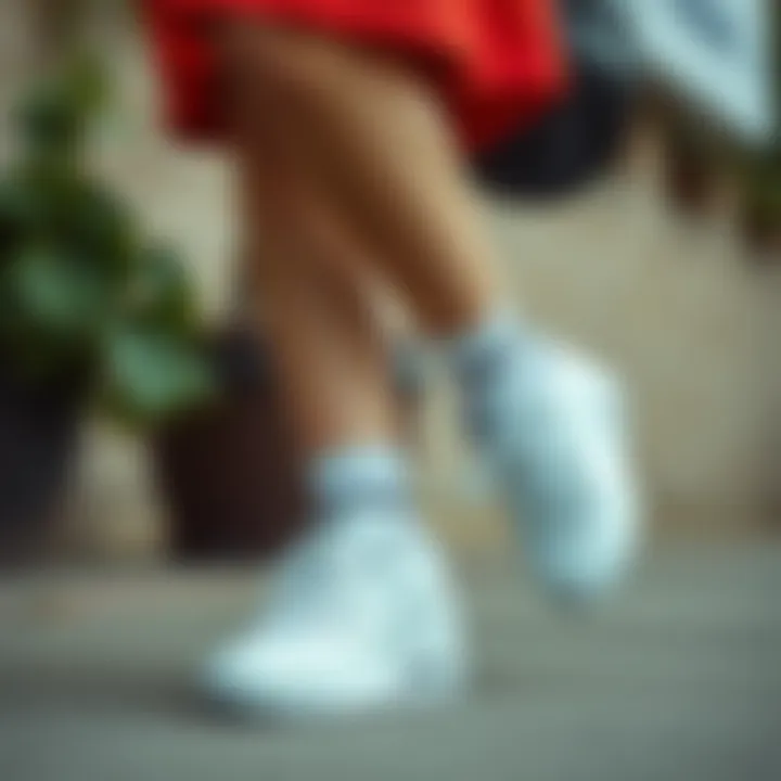 Fashionable outfit paired with Nike Air white shoes