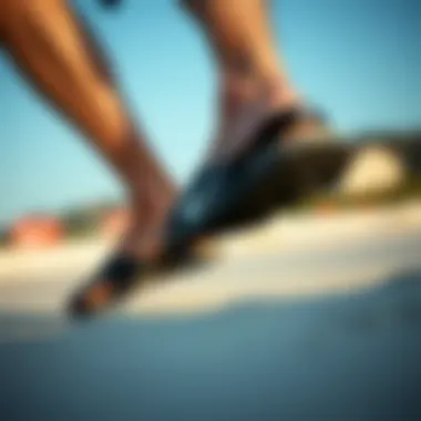 A person enjoying outdoor activities wearing Nike beach sandals