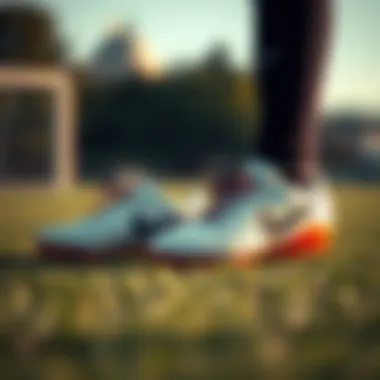 Nike soccer cleats on a grassy field