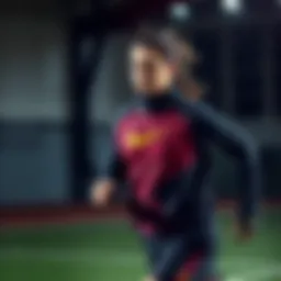 A dynamic athlete showcasing Nike apparel during a training session.