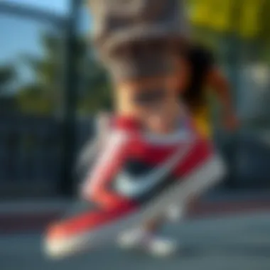 Nike Court Borough Pembe being worn in an active lifestyle setting