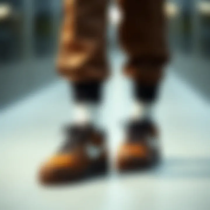 Fashionable outfit pairing with Nike brown shoes