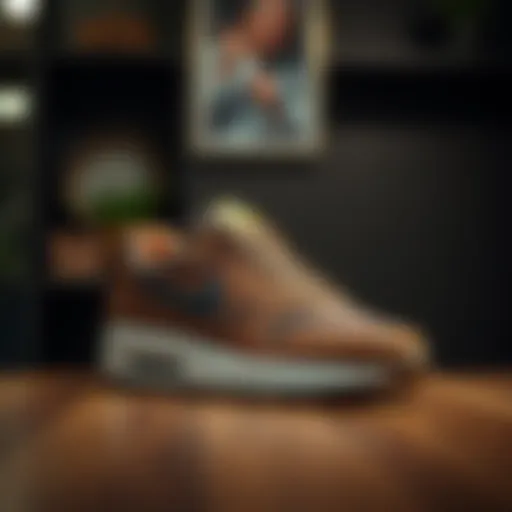 Brown Nike shoes showcased on a stylish background