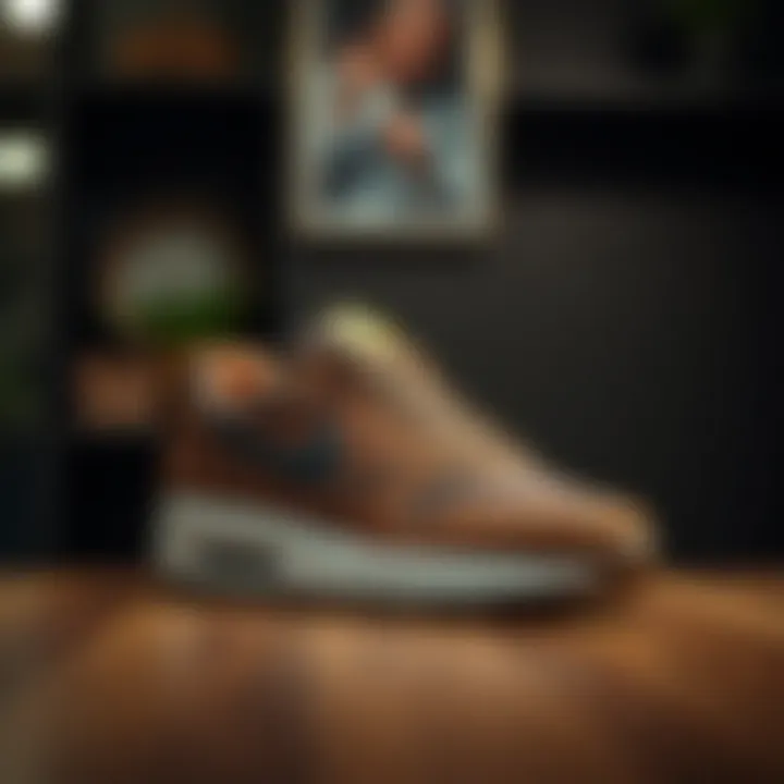 Brown Nike shoes showcased on a stylish background