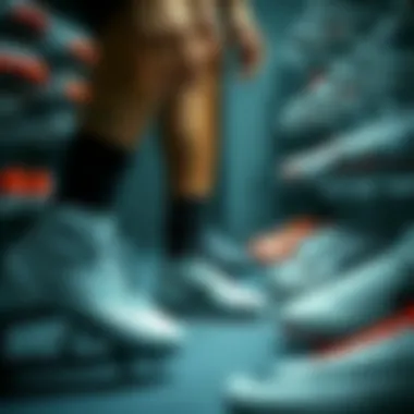 Athlete Choosing Nike Cleats An athlete selecting from an array of Nike cleats, emphasizing personal style choices