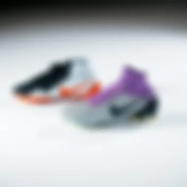 Stylish Presentation of Nike Cleats Stylish arrangement of Nike cleats highlighting their unique designs and color combinations