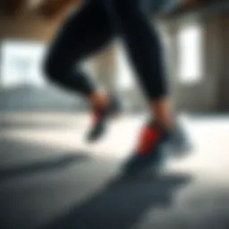 Dynamic action shot showcasing Nike Metcon footwear during a workout