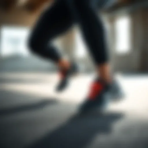 Dynamic action shot showcasing Nike Metcon footwear during a workout