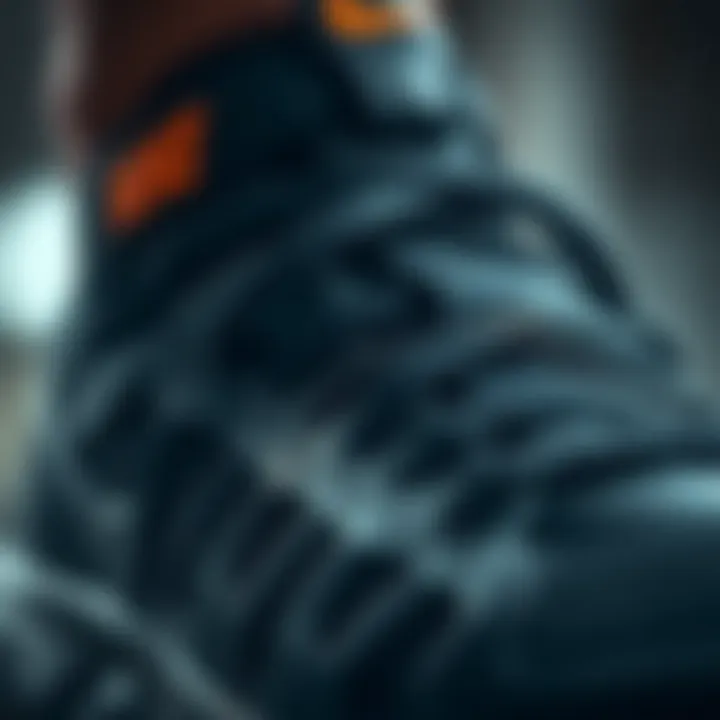 Close-up of Nike Metcon detailing highlighting its unique design elements