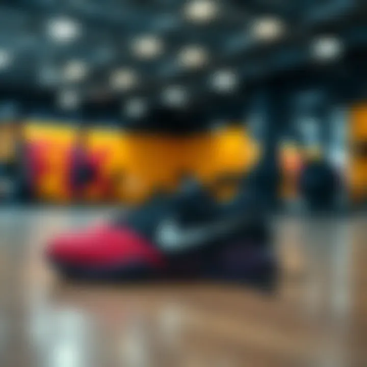 Nike Metcon footwear displayed on a gym floor, emphasizing performance aspects