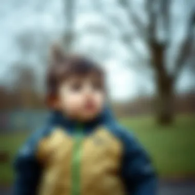 Fun Outdoor Play in Nike Jacket A child wearing a Nike jacket while playing outdoors