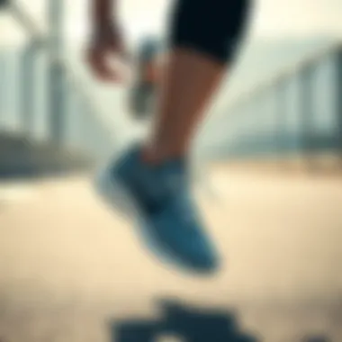 A runner in Nike orthopedic sports shoes demonstrating comfort during a workout