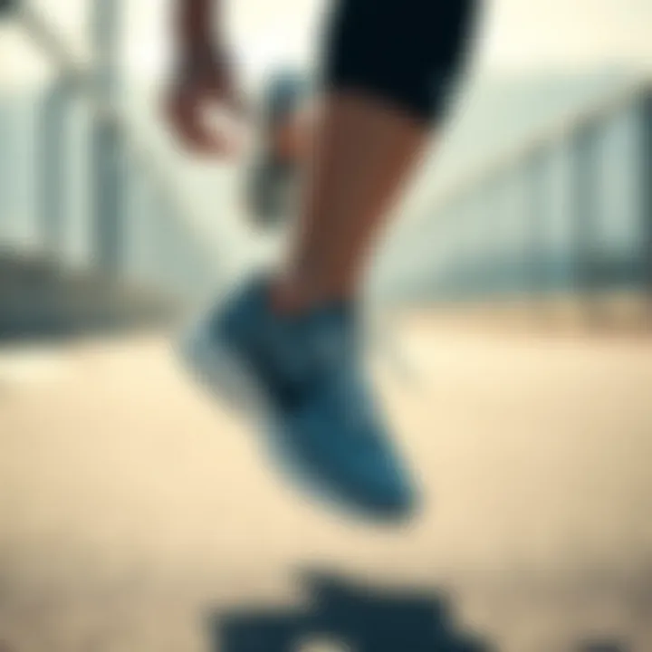 A runner in Nike orthopedic sports shoes demonstrating comfort during a workout