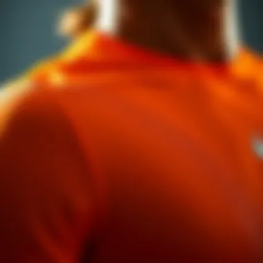 Close-up of moisture-wicking feature in Nike Pro long-sleeve