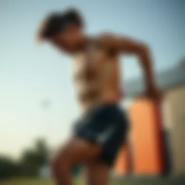 Athletic Performance in Nike Shorts Dynamic athlete showcasing Nike shorts during a workout session