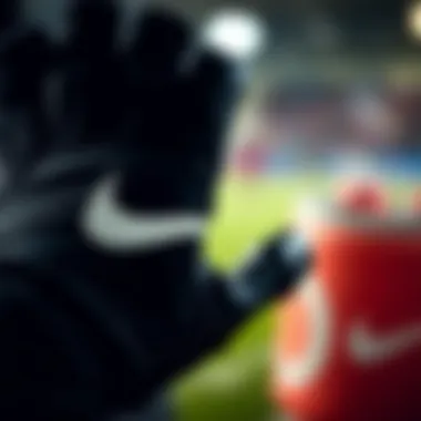 Close-up of Nike black gloves highlighting the premium materials used