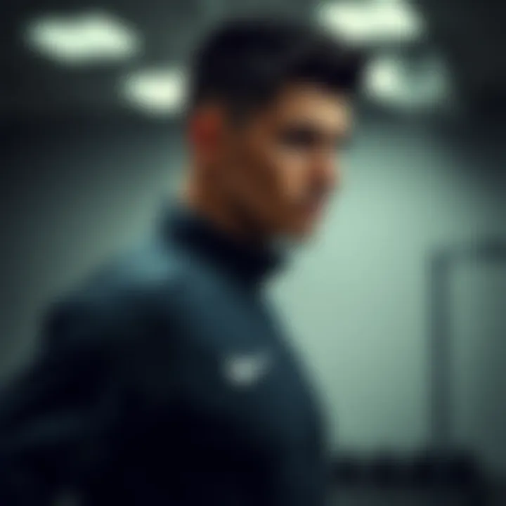 Athlete wearing Nike Tech tracksuit during a workout session