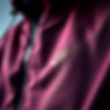 Close-up view of Nike Therma Fit jacket fabric showcasing its innovative material.