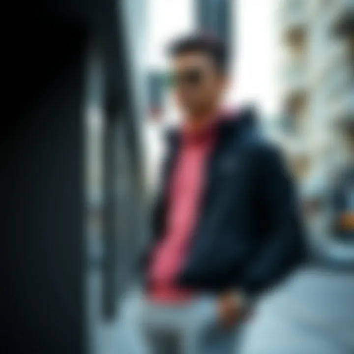 Stylish urban outfit featuring Nike Therma Fit jacket.