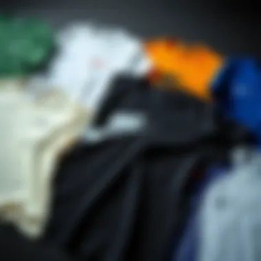 Different varieties of Nike t-shirts arranged artistically