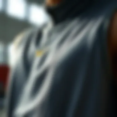 Close-up of Nike vest design and fabric details
