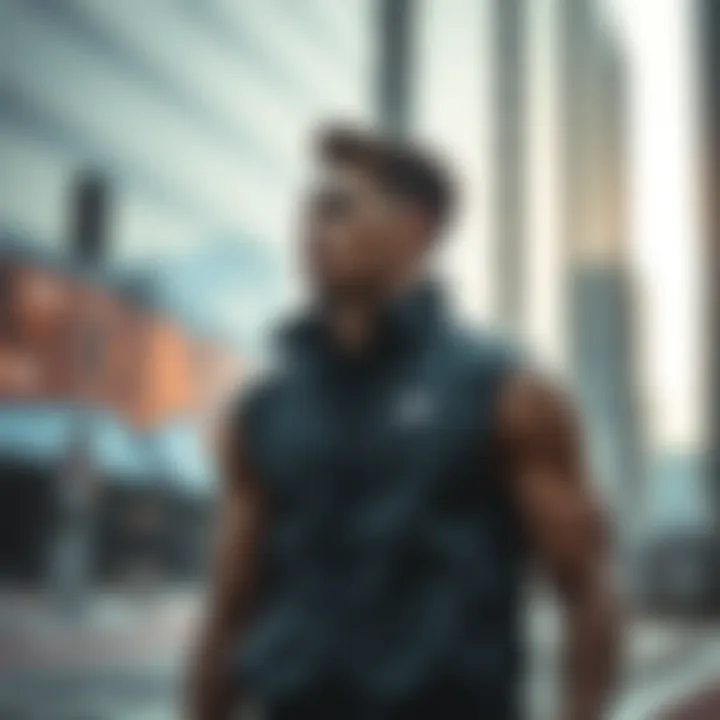 Athlete showcasing a Nike vest in an urban setting