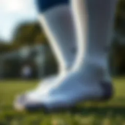 Close-up of non-slip soccer sock texture