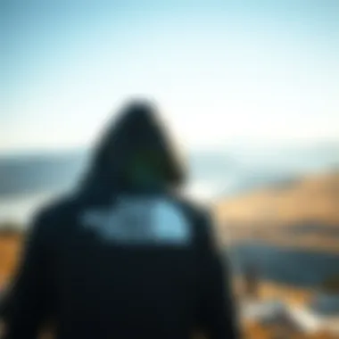 Outdoor Adventure with North Face Hoodie A North Face hoodie showcased during an outdoor adventure