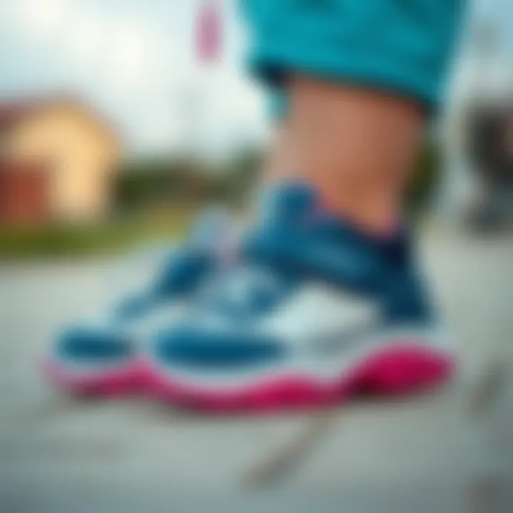 Child wearing orthopedic first step shoes