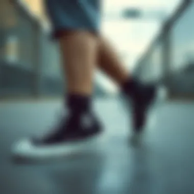 Short black Converse shoes with various outfit combinations