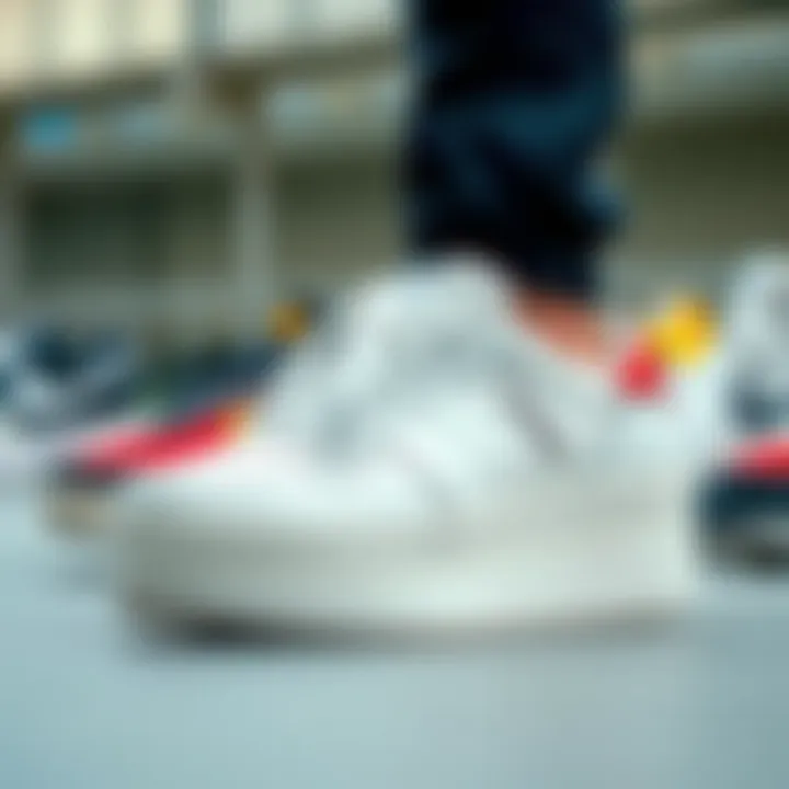 Diverse selection of platform sneakers from various brands