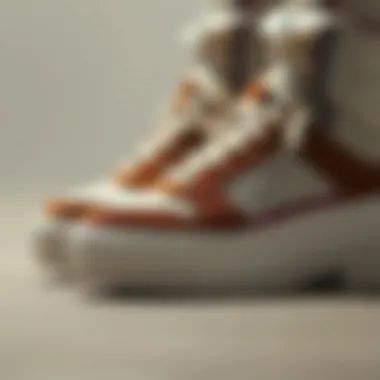 Close-up of high-quality materials used in platform sneakers