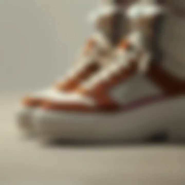 Close-up of high-quality materials used in platform sneakers